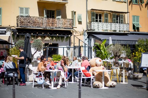 Cafe in the Place des Pins, near the Port of Nice