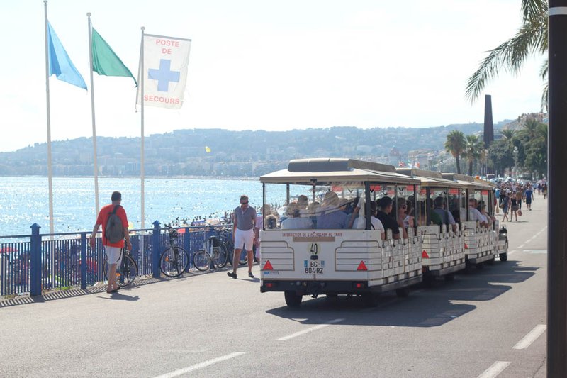 Tourist train on the Promenade des Anglais