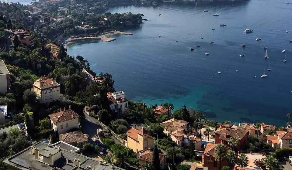 View from Mont Boron across the bay towards Villefranche